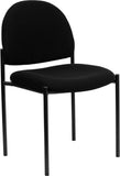 Black Fabric Comfortable Stackable Steel Side Chair