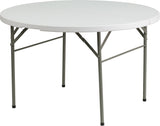 48'' Round Bi-Fold Granite White Plastic Folding Table