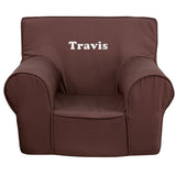 Personalized Small Solid Brown Kids Chair