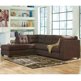 Benchcraft Maier Sectional with Left Side Facing Chaise in Walnut Microfiber