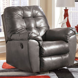 Signature Design by Ashley Alliston Rocker Recliner in Gray DuraBlend