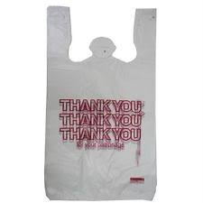 HDPE PLASTIC THANK U SHIRT GROCERY BAG