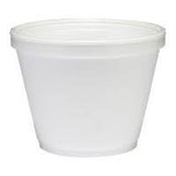 DART 6 OZ WHITE FOAM SQUAT FOOD CONTAINER Stock Number 6SJ12