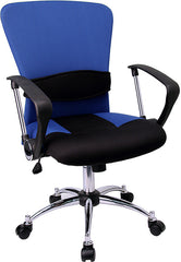 Mid-Back Blue Mesh Swivel Task Chair