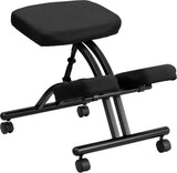 Mobile Ergonomic Kneeling Chair in Black Fabric