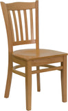 HERCULES Series Natural Wood Finished Vertical Slat Back Wooden Restaurant Chair