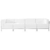 HERCULES Imagination Series White Leather 4 Piece Lounge Set