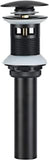 Bathroom Sink Drain Stopper with Overflow Pop Up Sink Drain for Vessel Vanity Lavatory Sink, Matte Black