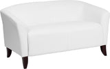 HERCULES Imperial Series White Leather Loveseat