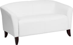 HERCULES Imperial Series White Leather Loveseat