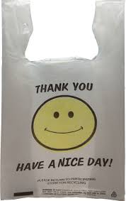 GROCERIES HDPE Plastic Thank You Smiley Face Take Out Bags WB Wholesale Brothers