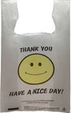 GROCERIES HDPE Plastic Thank You "Smiley Face" Take Out Bags