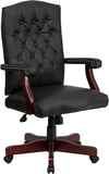 Martha Washington Black Leather Executive Swivel Office Chair
