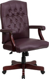 Martha Washington Burgundy Leather Executive Swivel Office Chair