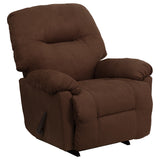 Contemporary Calcutta Chocolate Microfiber Chaise Rocker Recliner