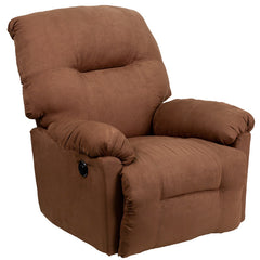 Contemporary Calcutta Chocolate Microfiber Power Chaise Recliner with Push Button
