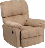 Contemporary Top Hat Coffee Microfiber Power Recliner with Push Button