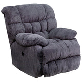 Contemporary Columbia Indigo Blue Microfiber Power Recliner with Push Button