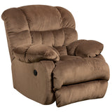 Contemporary Sharpei Espresso Microfiber Power Recliner with Push Button