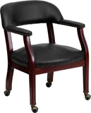 Black Vinyl Luxurious Conference Chair with Casters