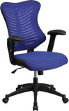 High Back Blue Designer Mesh Executive Swivel Office Chair with Mesh Padded Seat