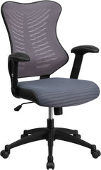 High Back Gray Designer Mesh Executive Swivel Office Chair with Mesh Padded Seat