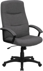 High Back Gray Fabric Executive Swivel Office Chair