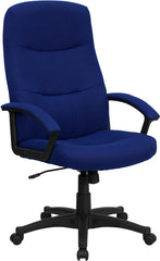 High Back Navy Blue Fabric Executive Swivel Office Chair