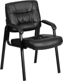 Black Leather Executive Side Chair with Black Frame Finish