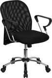 Mid-Back Black Mesh Swivel Task Chair with Chrome Base