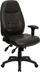 High Back Espresso Brown Leather Executive Swivel Office Chair
