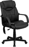 High Back Massaging Black Leather Executive Swivel Office Chair