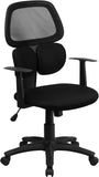 Mid-Back Black Mesh Swivel Task Chair with Flexible Dual Lumbar Support
