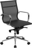 Mid-Back Black Mesh Executive Swivel Office Chair with Synchro-Tilt Mechanism