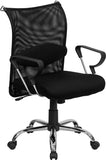 Mid-Back Black Mesh Swivel Manager's Chair with Adjustable Lumbar Support