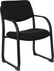 Black Fabric Executive Side Chair with Sled Base