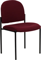 Burgundy Fabric Comfortable Stackable Steel Side Chair