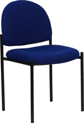 Navy Fabric Comfortable Stackable Steel Side Chair