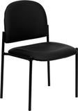 Black Vinyl Comfortable Stackable Steel Side Chair