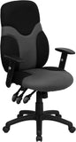 High Back Ergonomic Black and Gray Mesh Swivel Task Chair with Height Adjustable Arms