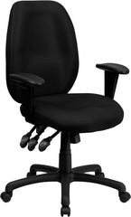 High Back Black Fabric Multi-Functional Ergonomic Executive Swivel Office Chair with Height Adjustable Arms