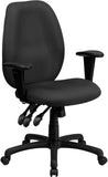 High Back Gray Fabric Multi-Functional Ergonomic Executive Swivel Office Chair with Height Adjustable Arms