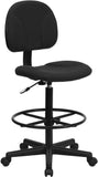 Black Patterned Fabric Ergonomic Drafting Chair (Adjustable Range 22.5''-27''H or 26''-30.5''H)