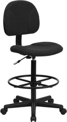 Black Patterned Fabric Ergonomic Drafting Chair (Adjustable Range 22.5''-27''H or 26''-30.5''H)