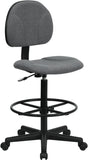 Gray Fabric Ergonomic Drafting Chair (Adjustable Range 22.5''-27''H or 26''-30.5''H)