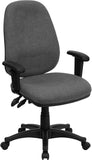 High Back Gray Fabric Executive Ergonomic Swivel Office Chair with Height Adjustable Arms