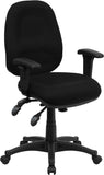 Mid-Back Multi-Functional Black Fabric Executive Swivel Office Chair