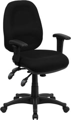 Mid-Back Multi-Functional Black Fabric Executive Swivel Office Chair