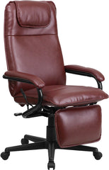 High Back Burgundy Leather Executive Reclining Swivel Office Chair