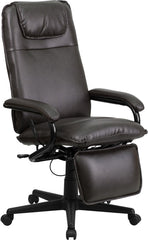 High Back Brown Leather Executive Reclining Swivel Office Chair
